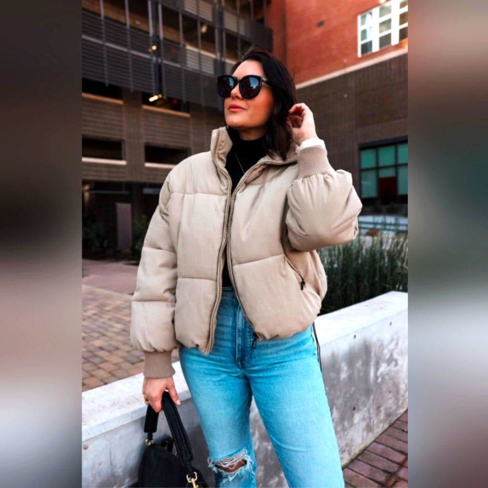 Tan Puffer Jacket - XS (wears medium)